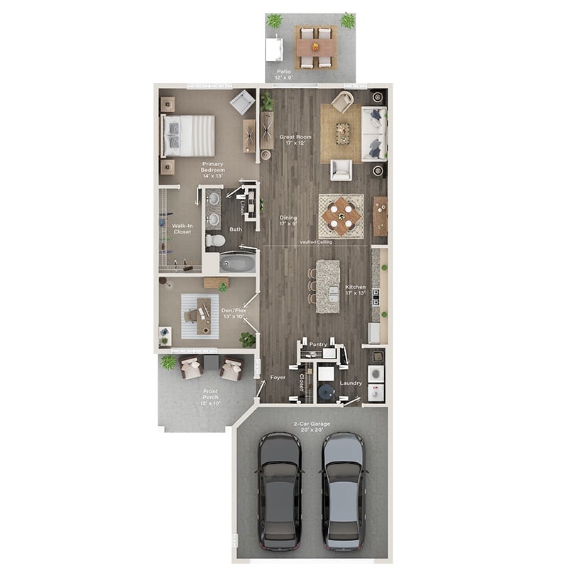 a 3 bedroom floor plan  villas at spring creek