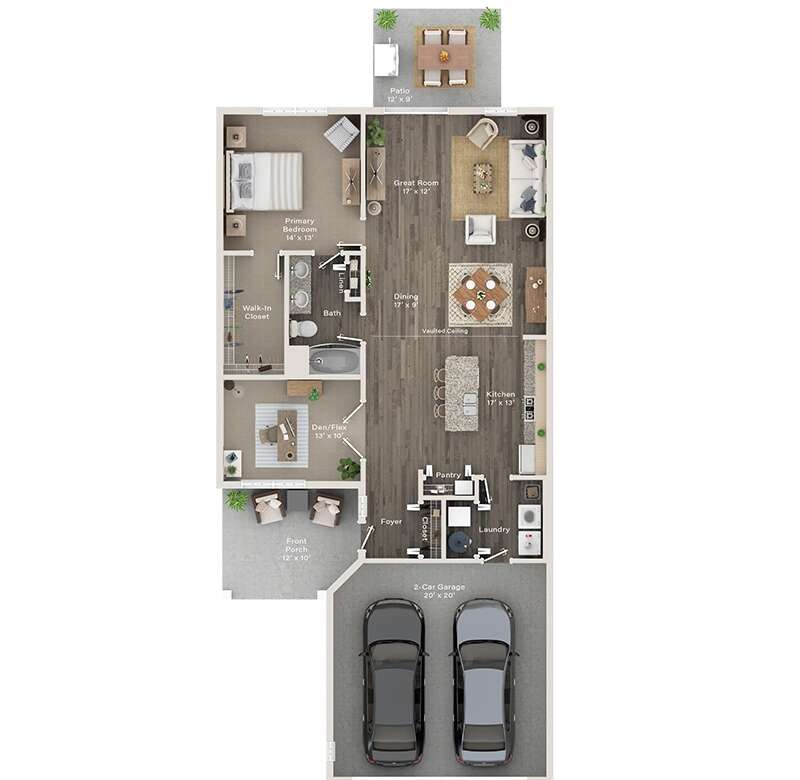 a 3 bedroom floor plan  villas at spring creek